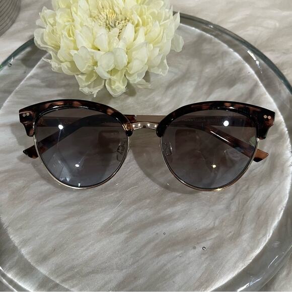 NEW Nanette Lepore Cat Eye Metal Frame Gradient Sunglasses Tortoise Gold NN201 - Picture 11 of 12